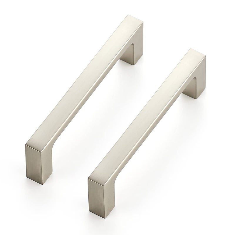 Ravinte 5 Pack Solid 3-1/2 Inch Kitchen Square Cabinet Handles Brushed Nickel Cabinet Pulls Drawer Pulls Kitchen Cabinet Hardware Kitchen Handles - Image 1